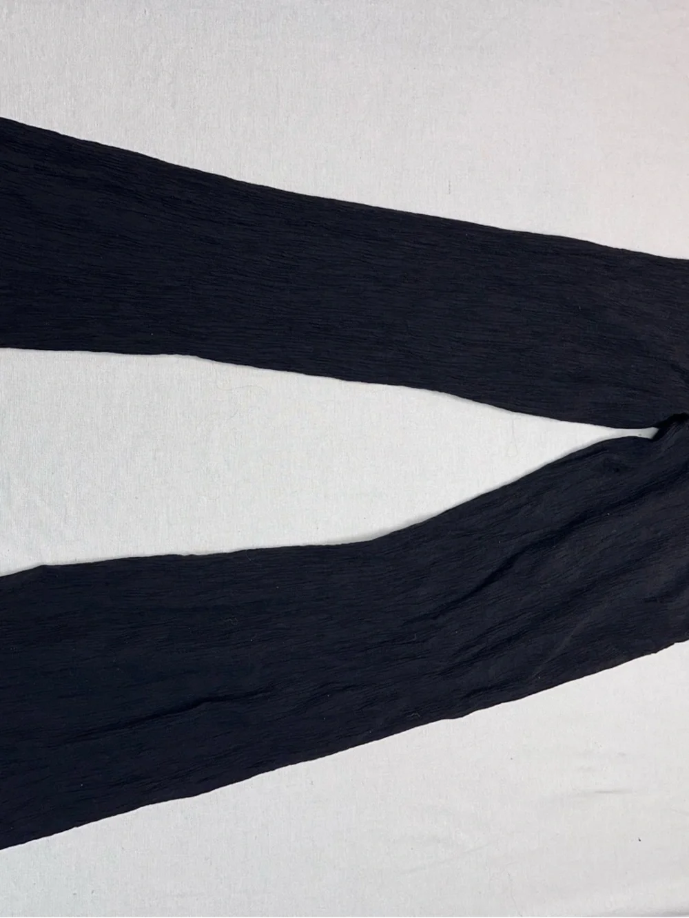 Zara Women’s Black Elastic-Waist Crinkled Pants Flare Bottom - Picture 7 of 7